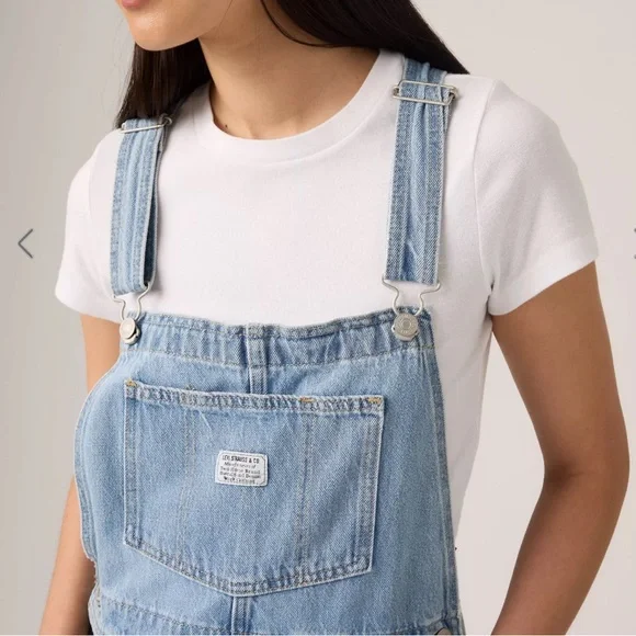 Levi's Classic Blue Denim Overalls shortalls EC!! - Picture 4 of 9